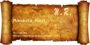 Mandula Raul névjegykártya
